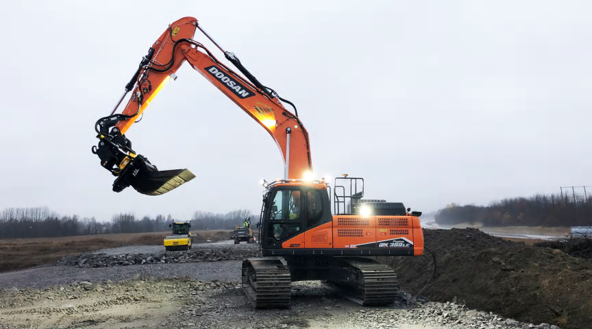 Doosan DX300LC-7, efterföljaren till den prisade maskinen Doosan DX300LC-5.