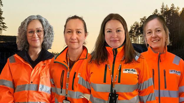 Peabs TA organisation stöttar Peab Asfalt, Peab Anläggning och Lambertsson i olika TA frågor. På bilden från vänster: Marit &Ouml;sterberg, Anncatrin Elversson, Sandra Morén och Jessica Nordström.