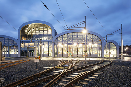 Aga-depån, nominerad till Trafikverkets arkitekturpris.