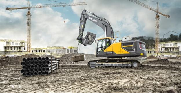 Grävmaskinen Volvo EC300E (30-ton) används som testbädd för systemet NorrDigi från Norrhydro.