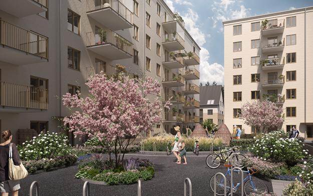 Kvarteret Kasernen 1 blir en del av den expanderande stadsdelen Regementsstaden i Borås (bilden är illustration).