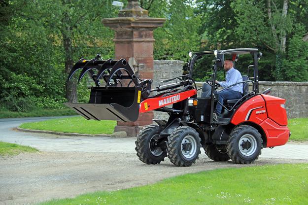 Manitou MLA 4-50H vid presentationen på en egendom utanför Hannover i Tyskland.